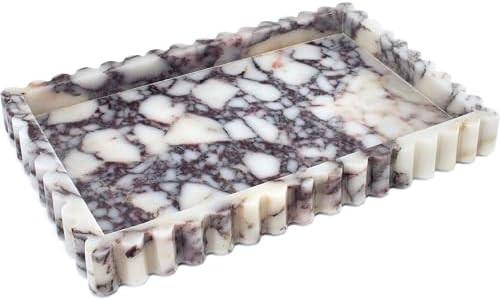 Marble Vanity Tray for Bathroom, 11.8 x 8 Inch, Calacatta Viola | Amazon (US)
