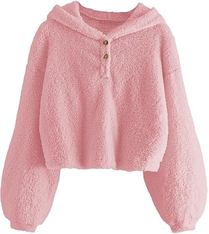 GAMISOTE Kids Girl's Fuzzy Hoodies Warm Loose Button Down Pullover Sherpa Jacket Top | Amazon (US)