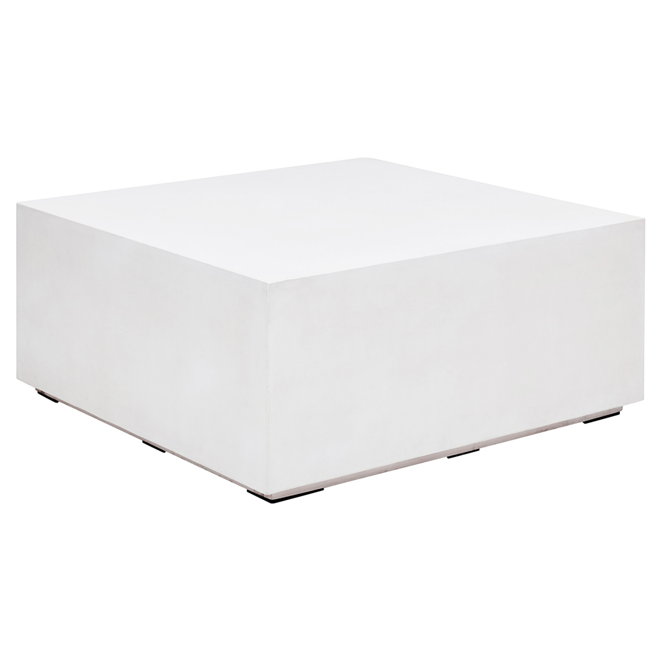 Victoria Modern Classic White Concrete Block Square Outdoor Coffee Table - Small | Kathy Kuo Home
