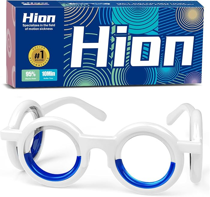 Hion Motion Sickness Glasses Relieve Carsickness Airsickness Seasickness Glasses No Lens Liquid G... | Amazon (US)