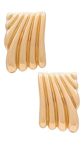 Ribbed Statement Earring in Gold | Revolve Clothing (Global)