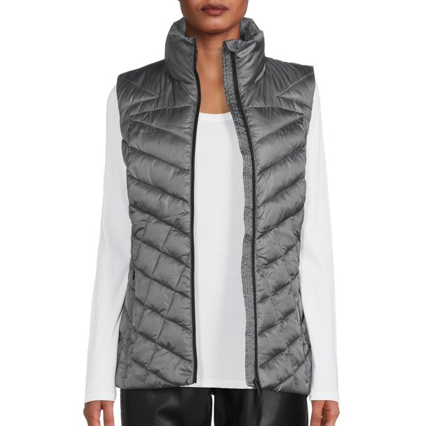 Big Chill Women's Down Blend Chevron Quilted Puffer Vest | Walmart (US)