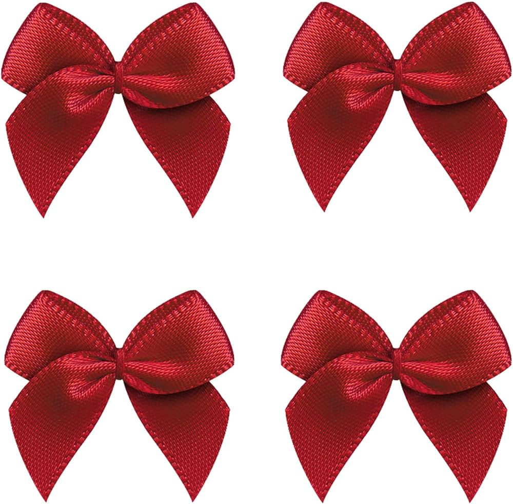 50pcs Mini Satin Ribbon Bows Ribbon Flowers 25mm x 26mm Appliques DIY Craft for Sewing, Scrapbook... | Amazon (US)