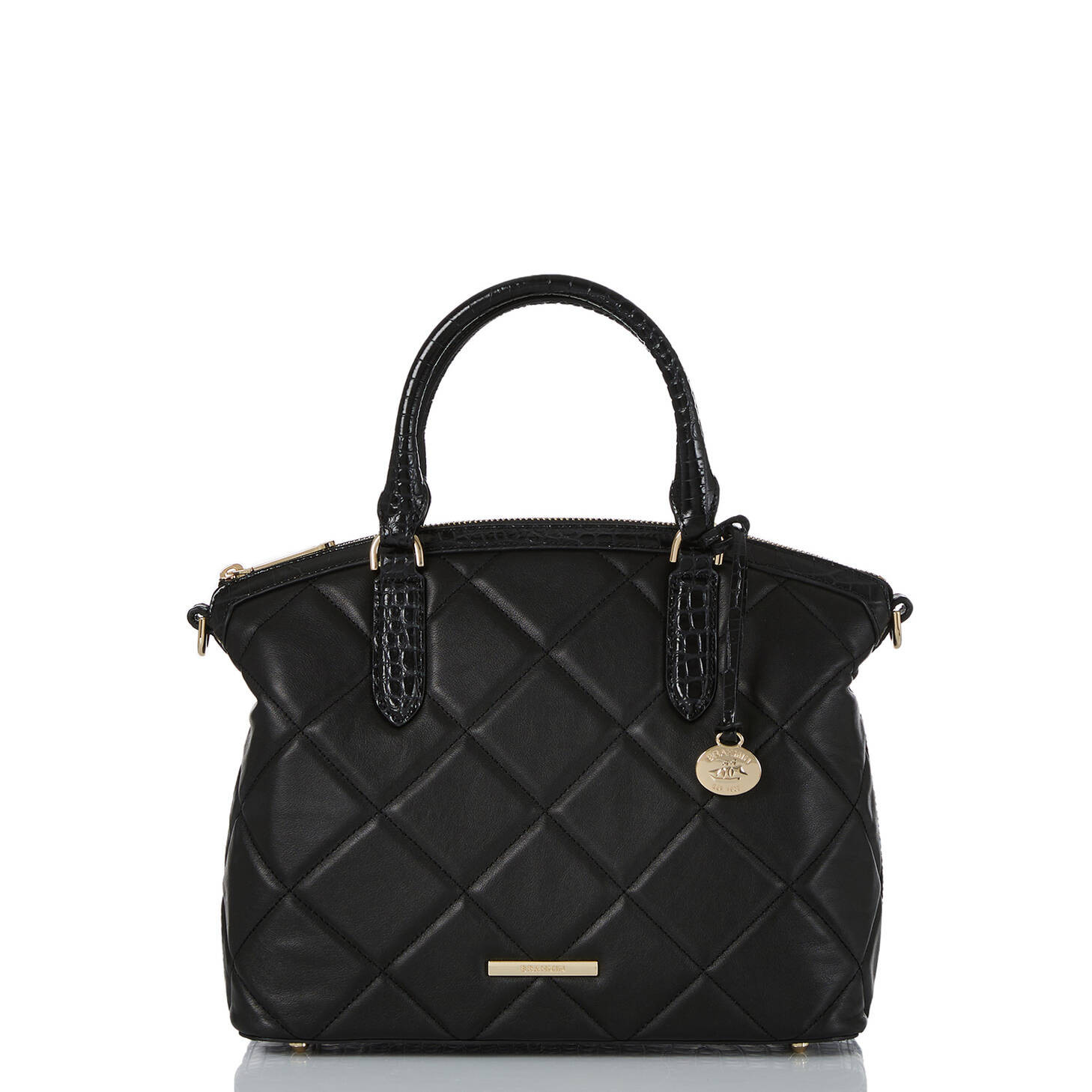 Duxbury Leather Satchel | Black Duval | BRAHMIN | Brahmin