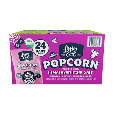 LesserEvil Halloween Himalayan Pink Salt Organic Popcorn - 11.04oz/24ct | Target