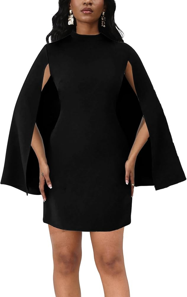 Xinlees Women's Bodycon Pencil Dress with Bell Sleeves Elegant and Versatile Casual Sheath Dress | Amazon (US)