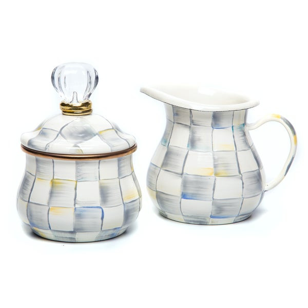 MacKenzie-Childs Sterling Check Creamer & Sugar Bowl Set | MacKenzie-Childs