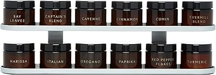 Evermill Counter Top Spice Rack Organizer with Organic Spices (Core, Silver) | Amazon (US)