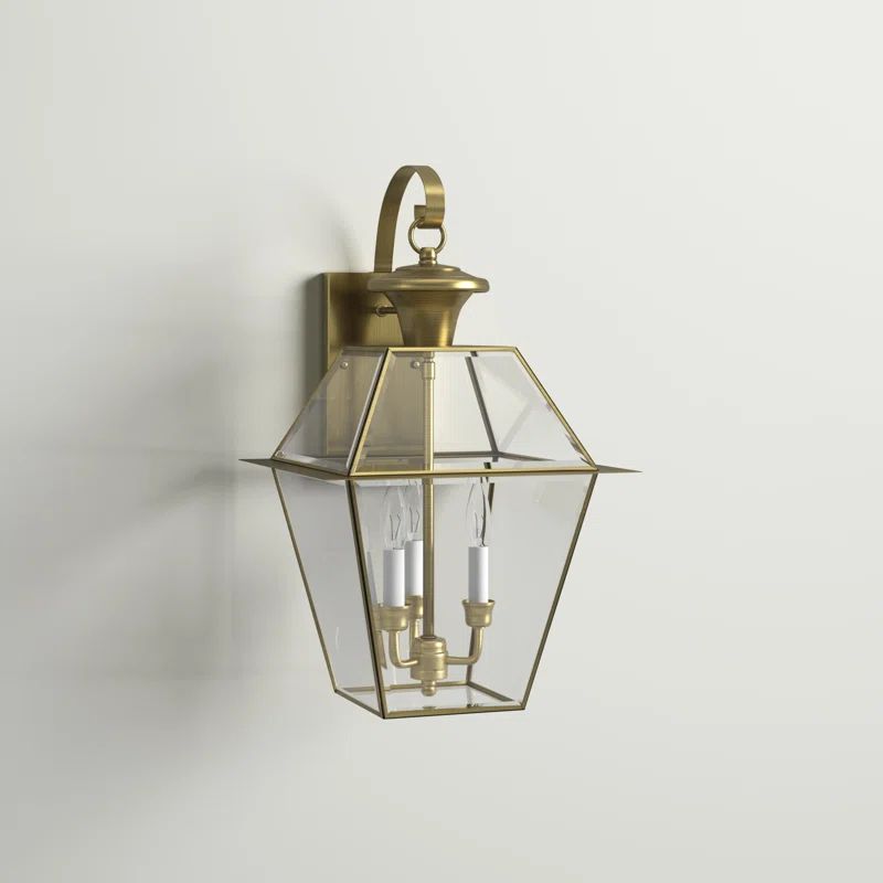 Bevin 3 - Bulb 22.5'' H Beveled Glass Outdoor Wall Lantern | Wayfair North America