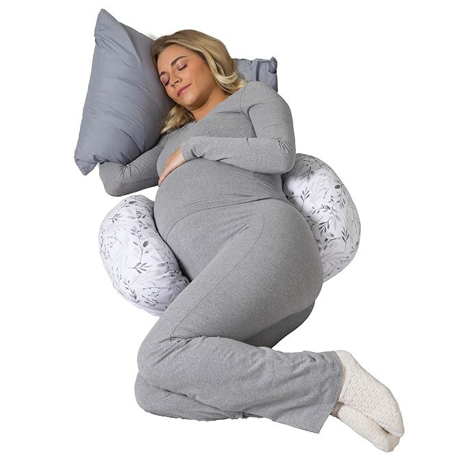 Boppy Side Sleeper Pregnancy Pillow, Gray Falling Leaves, Portable, Supportive Pregnancy Pillows ... | Amazon (US)