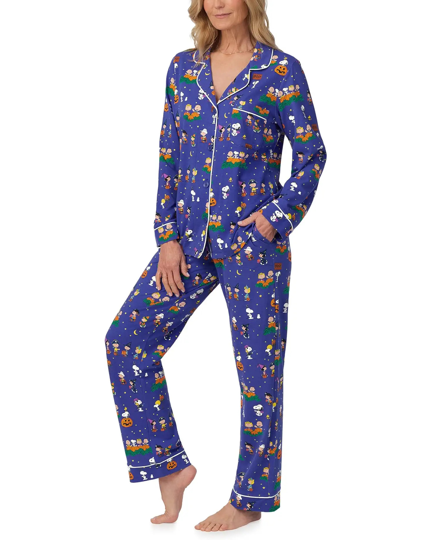 BedHead PJs x Peanuts Gang Cotton Knit Long Sleeve Classic PJ Set | Zappos