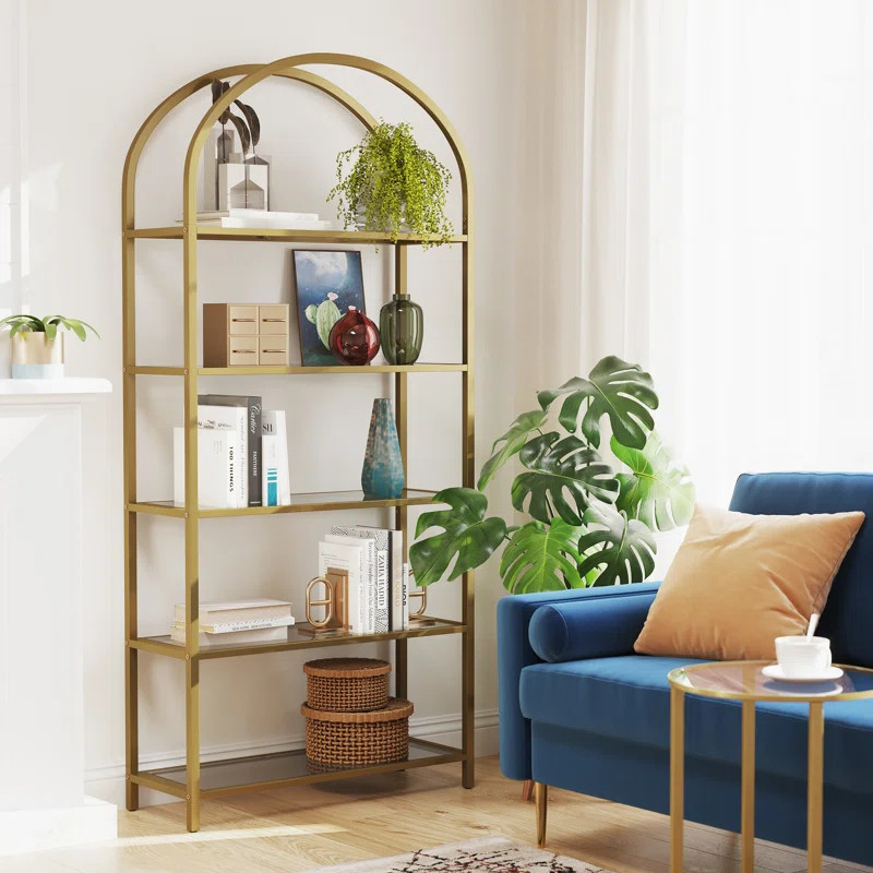 Kendra 72.2'' H x 32.7'' W Steel Etagere Bookcase | Wayfair North America