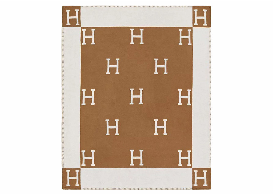 Hermes Avalon Throw Blanket in Ecru/Camel | StockX