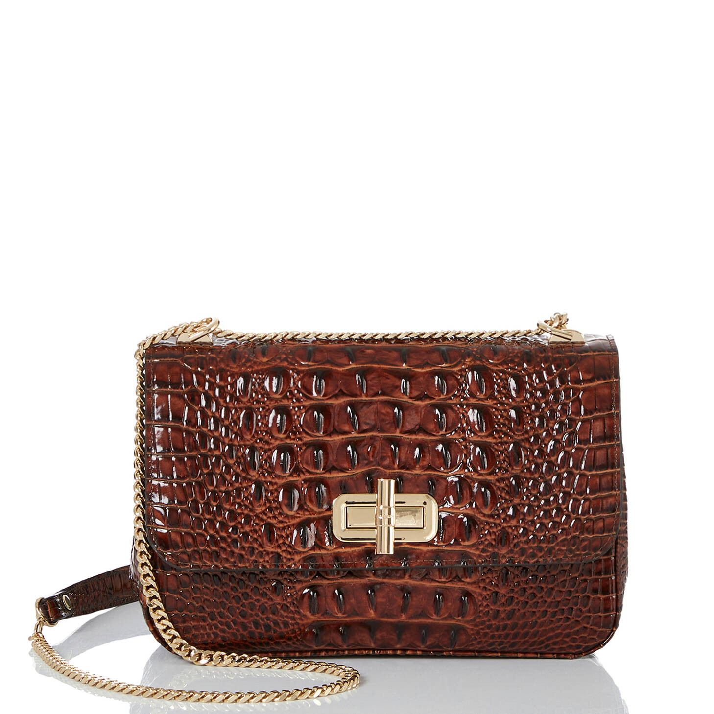 Rosalie Pecan Leather Crossbody | Pecan Melbourne | BRAHMIN | Brahmin
