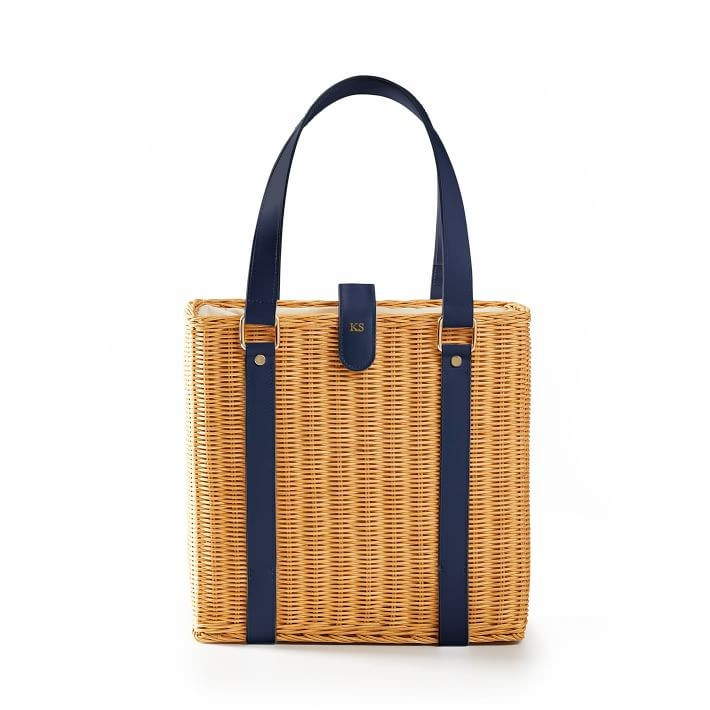 Isla Rectangle Tote, Natural-White | Mark and Graham