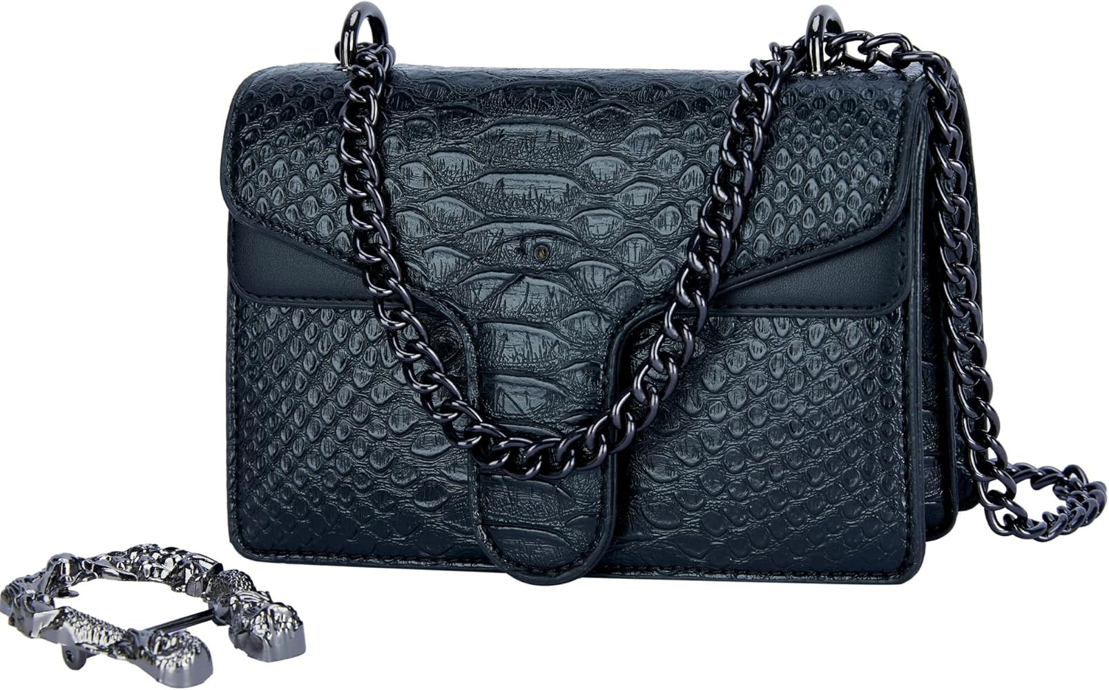 GLOD JORLEE Trendy Chain Crossbody Bags for Women - Luxury Snake-Printed Leather Shoulder Satchel... | Amazon (US)