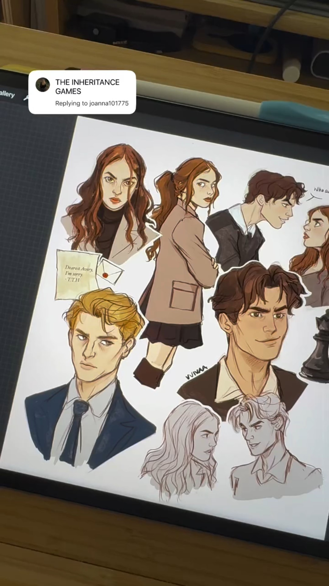 OR really this deserves to be a CW show because it’s basically made for it 👀 (but do they even make CW shows anymore I might be showing my age and that era is long over 😭) 
•
#bookstagram #bookishart #theinteritancegames #art #characterillustration