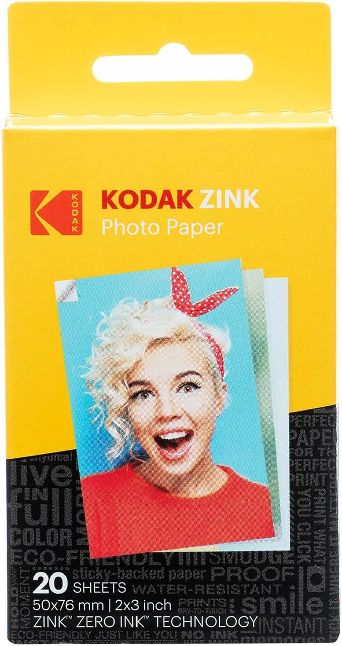 Kodak 2x3" Sticky-Backed ZINK Photo Paper (20 Sheets) - Compatible With Kodak Printomatic Instant... | Amazon (US)