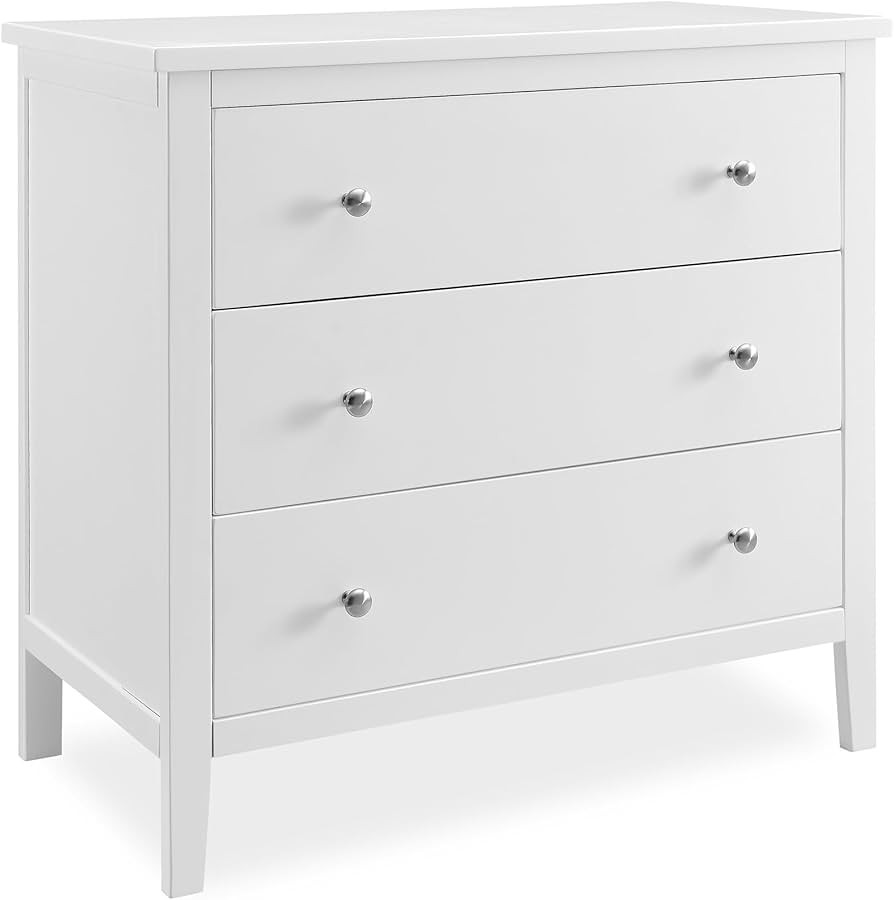 Delta Children Campbell 3 Drawer Dresser with Interlocking Drawers, Bianca White | Amazon (US)