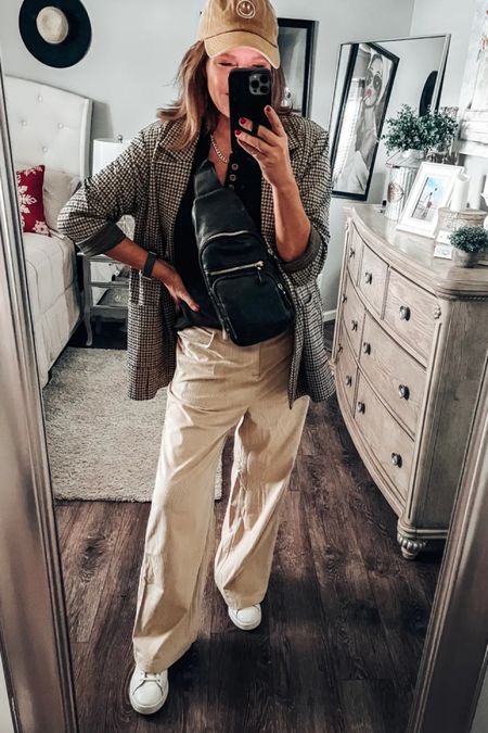 Must have wide key corduroy pants from Amazon!! I have multiple colors, and wear them all the time! Styled with blazer, geeky shirt, sneakers, sling bag and hat. 

Amazon deals, amazon fashion, amazon cyber sale, casual outfit, business casual, casual workwear, trendy outfit, blazer outfit, wide leg pants 

#LTKstyletip #LTKsalealert #LTKfindsunder50