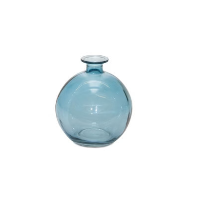 HomeRoots Set of Two Blue Glass Round Table Vase | Target