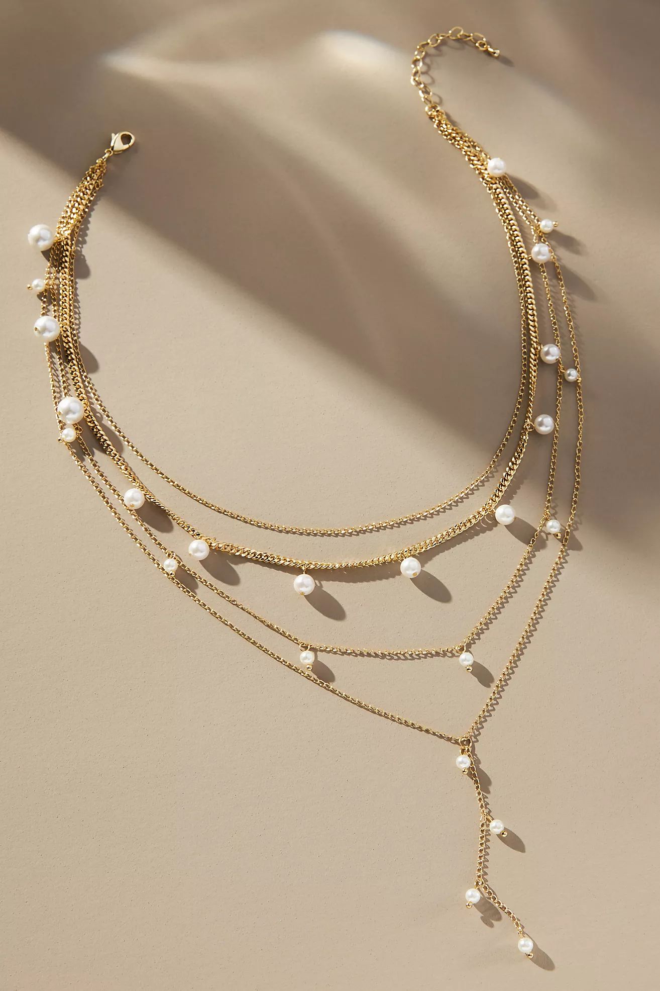 Tiered Gold & Pearl Necklace | Anthropologie (US)