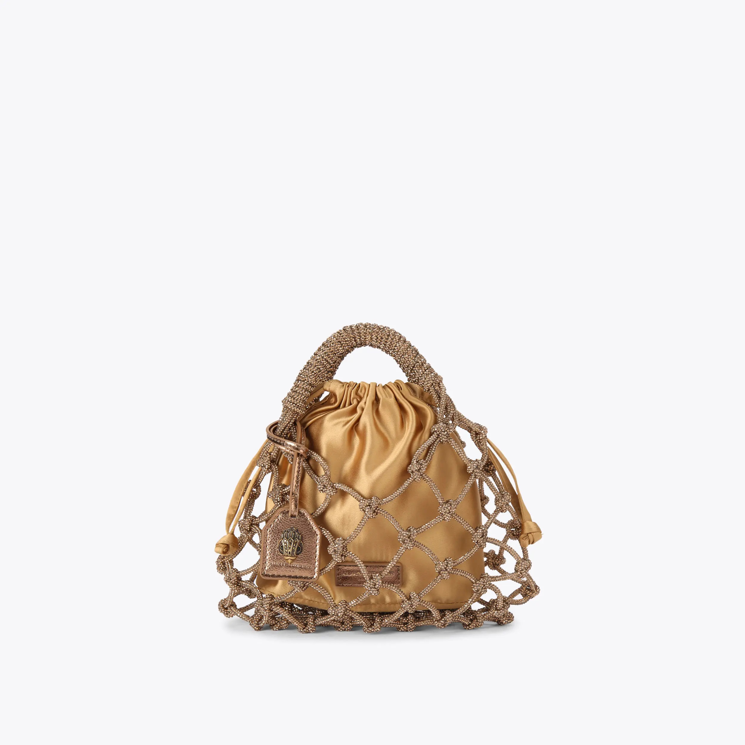 SM MACRAME CRYSTAL BAG Bronze Grab Bag by KURT GEIGER LONDON | Kurt Geiger UK