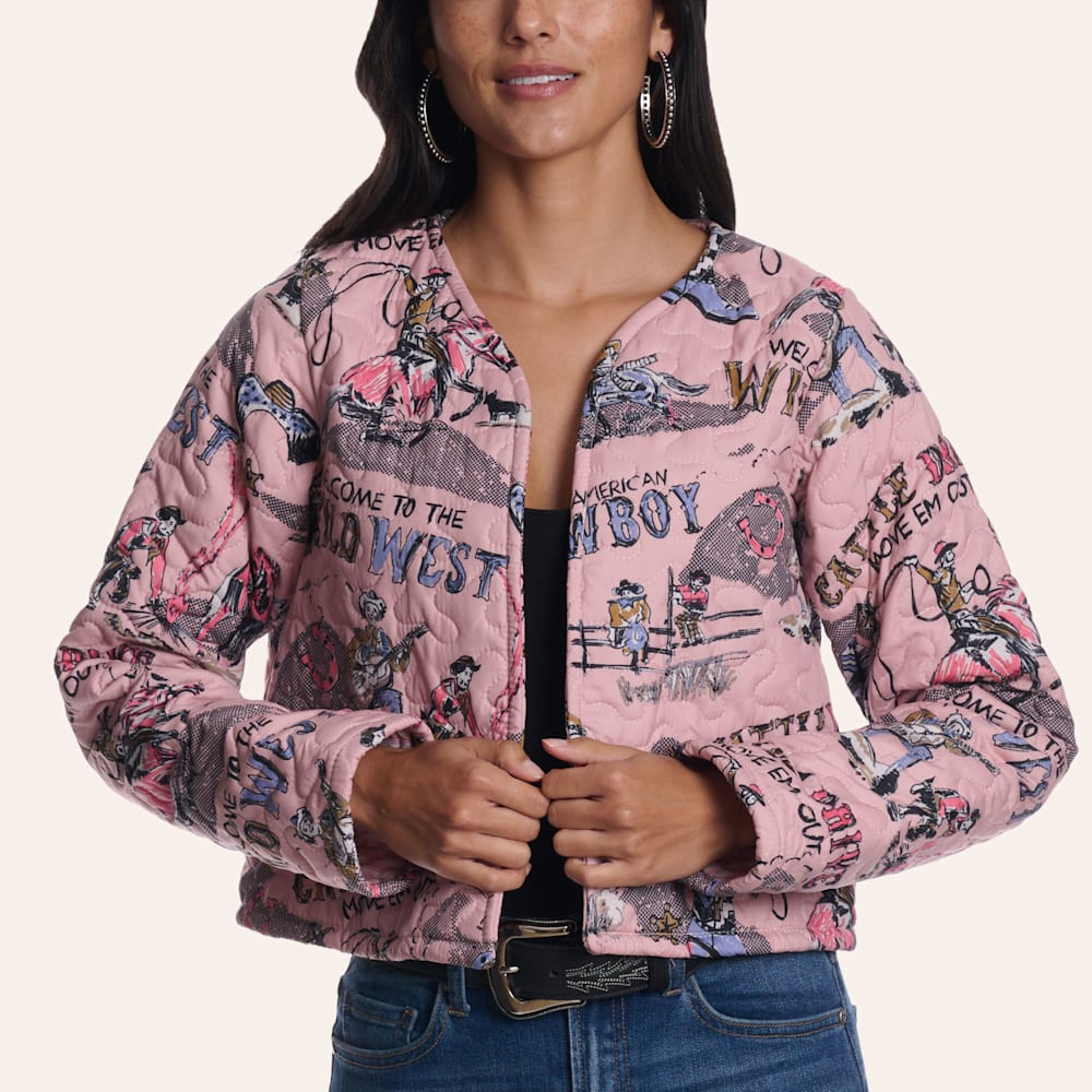 Ida Mae Home Women's Rose Cattle Drive Quilted Cropped Jacket | Cavender's