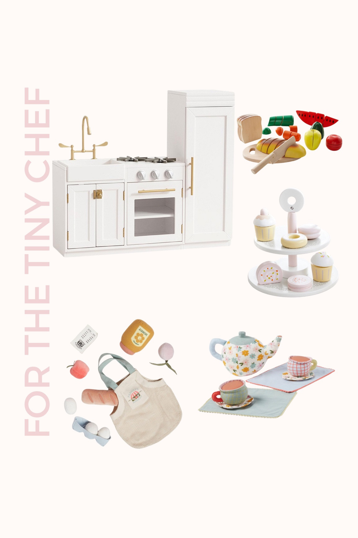 We got Leighton a play kitchen for Christmas, it’s currently sold out but I linked it just incase it comes back and also linked a very similar one!
