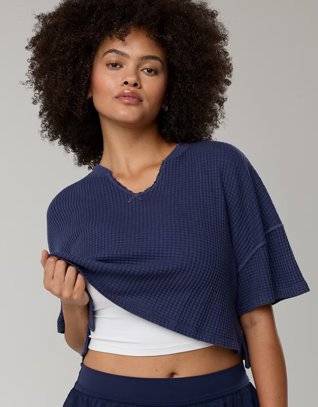 OFFLINE By Aerie Wow! Waffle Notch Neck T-Shirt | American Eagle Outfitters (US & CA)
