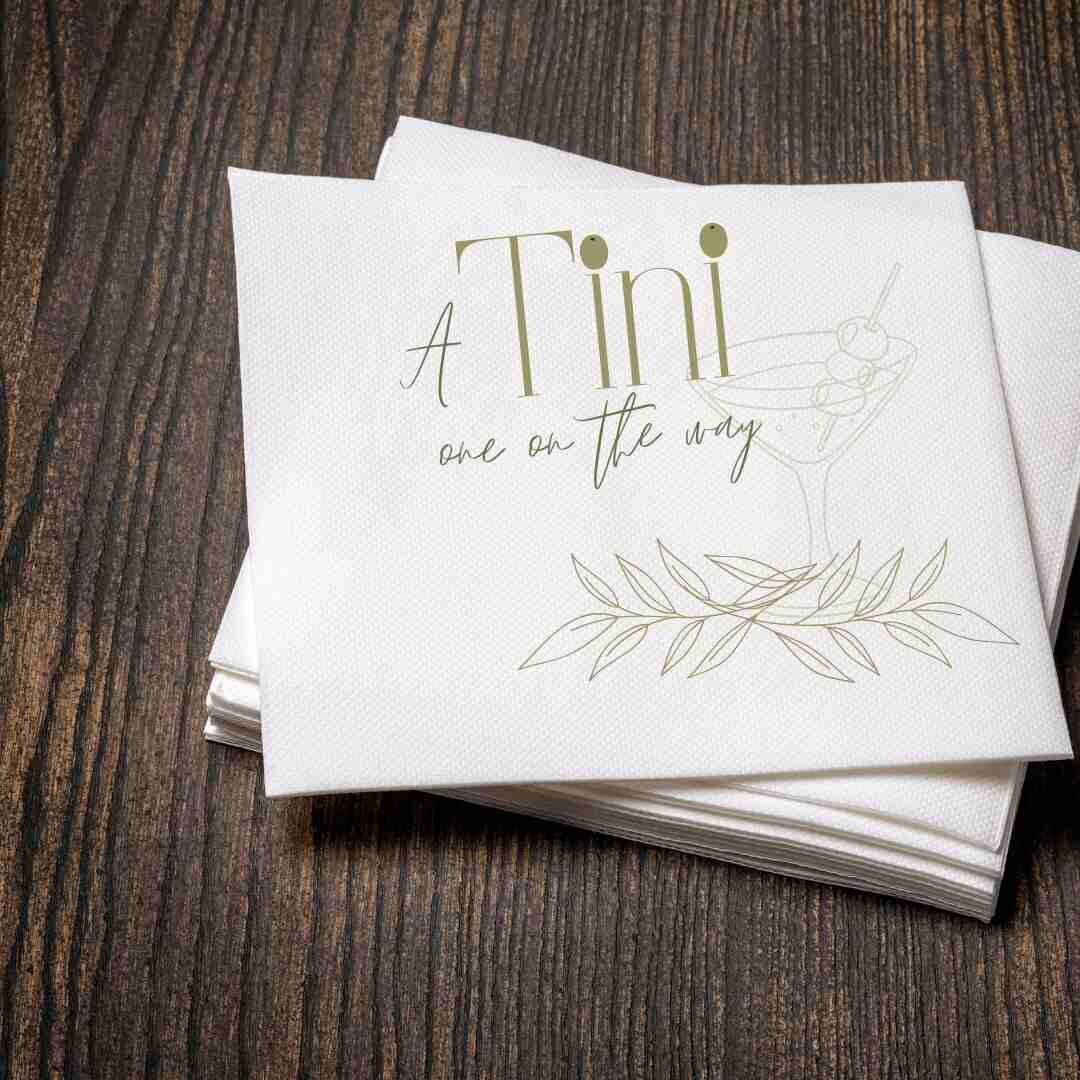 A Tini One on the Way _ Cocktail Napkin Template - Etsy | Etsy (US)