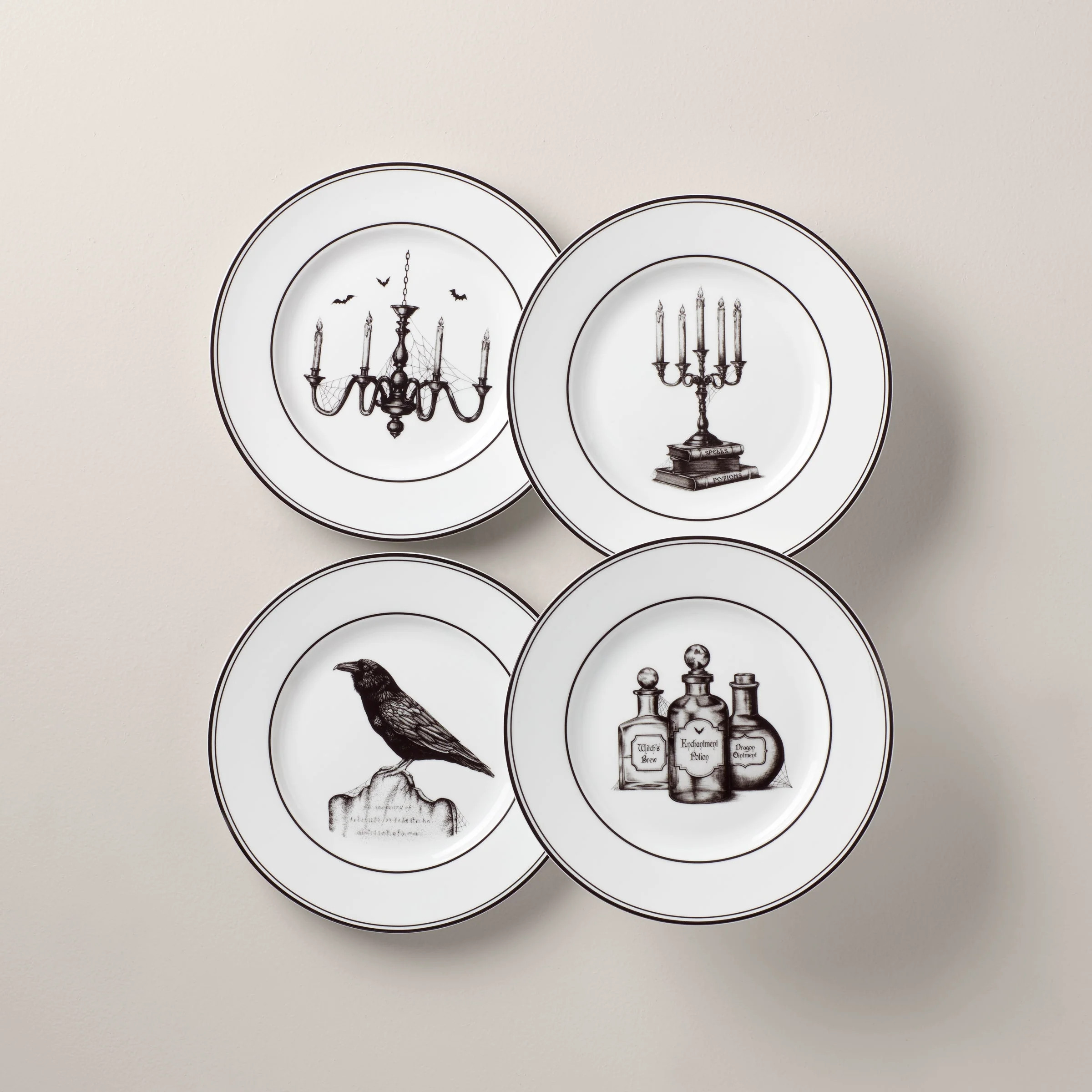 Vintage Halloween Dessert Plates, Set of 4 | Lenox
