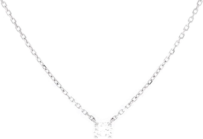 Amazon.com: Cartier, Pre-Loved 1895 Solitaire Necklace 18K White Gold with RBC Diamond D/VVS1 0.2... | Amazon (US)