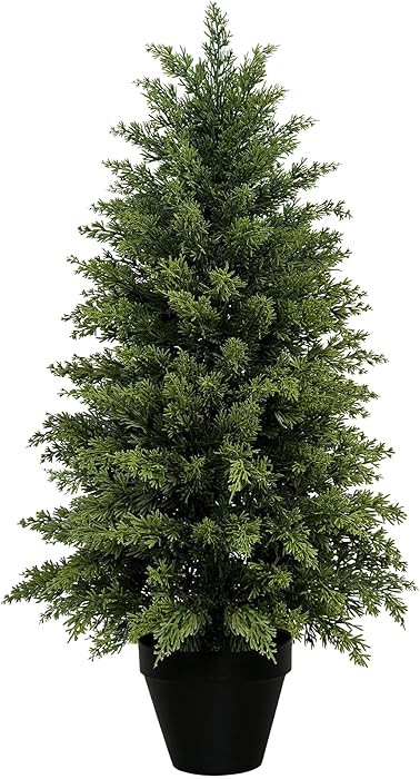Mavis's Diary 3ft Artificial Cedar Topiary Tree, Set of 1 Realistic Faux Evergreen Shrub Plant in... | Amazon (US)