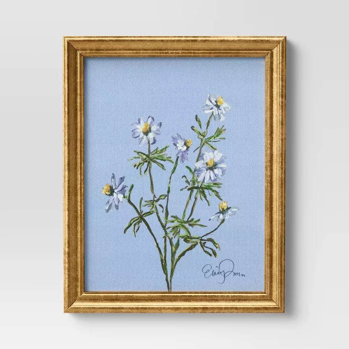 8" x 10" Flora Framed Wall Canvas Blue - Threshold™ | Target