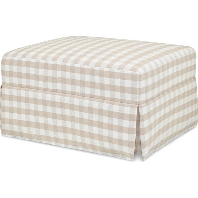 Namesake | Crawford Gliding Ottoman, Tan Gingham | Maisonette | Maisonette