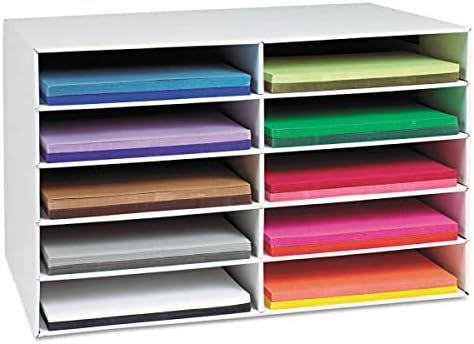 Classroom Keepers 12" x 18" Construction Paper Storage, 10-Slot, White, 16-7/8"H x 26-7/8"W x 18-... | Amazon (US)