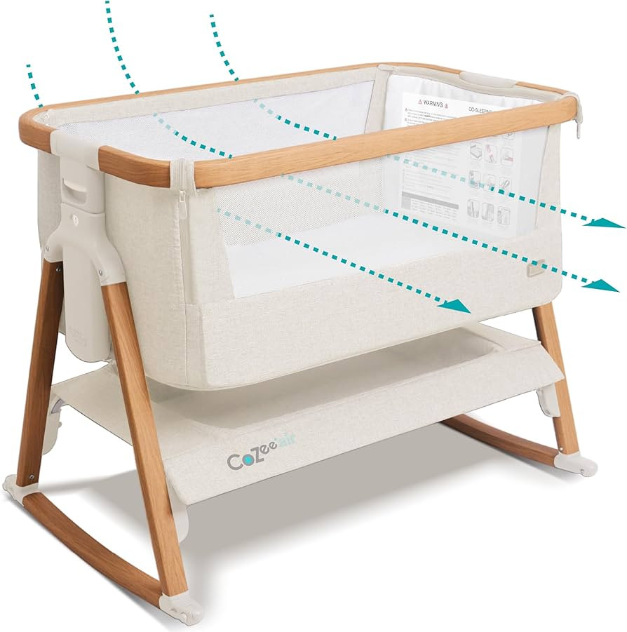 Tutti Bambini CoZee® Air Baby Bassinet & Bedside Sleeper - Rocking Bassinet for Baby, Fast-Foldi... | Amazon (US)