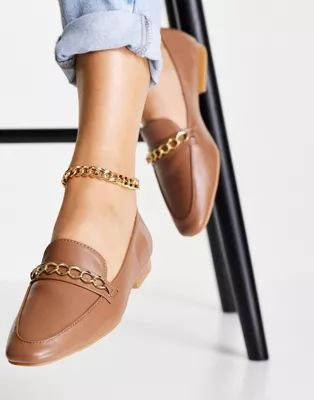 ASOS DESIGN Mingle chain loafers in tan | ASOS (Global)