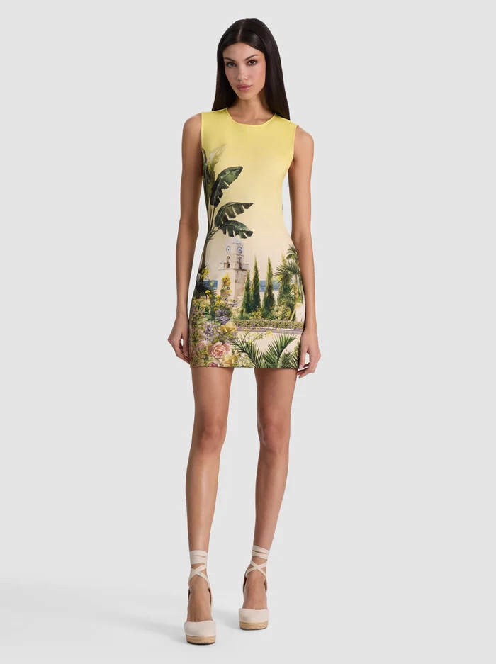 WYNELL STACEFACE FITTED MINI DRESS | Alice + Olivia