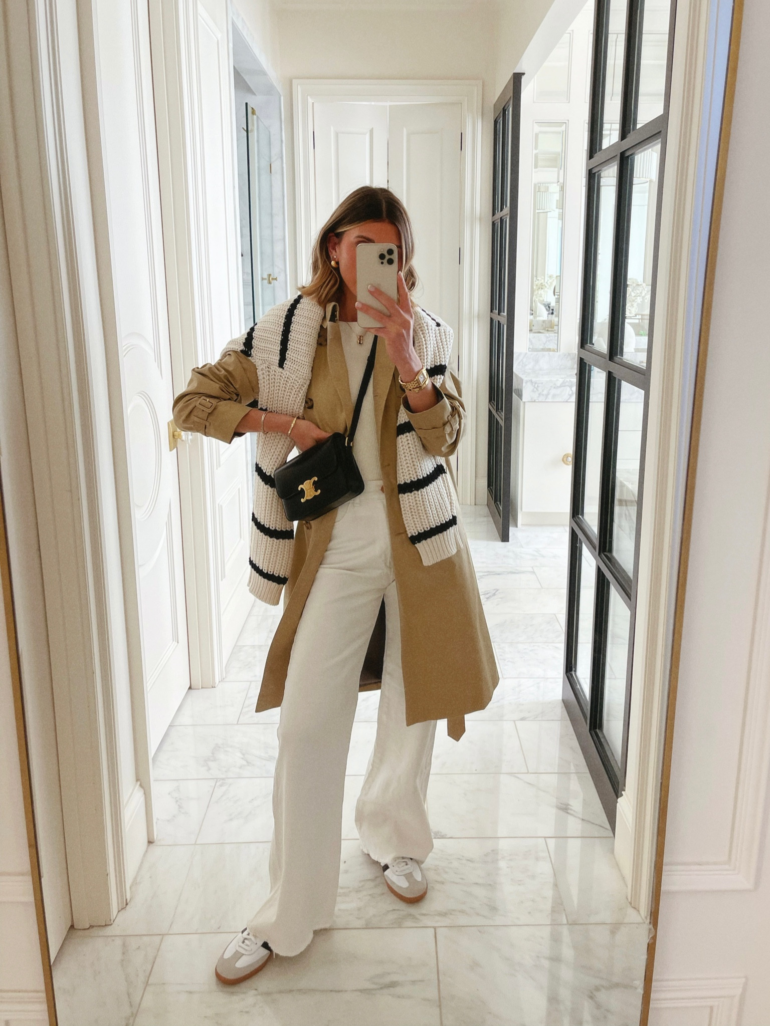 Spring outfit idea. I'm 5'7 for reference and I'm wearing size small in my top and jacket. Jeans fit tts 