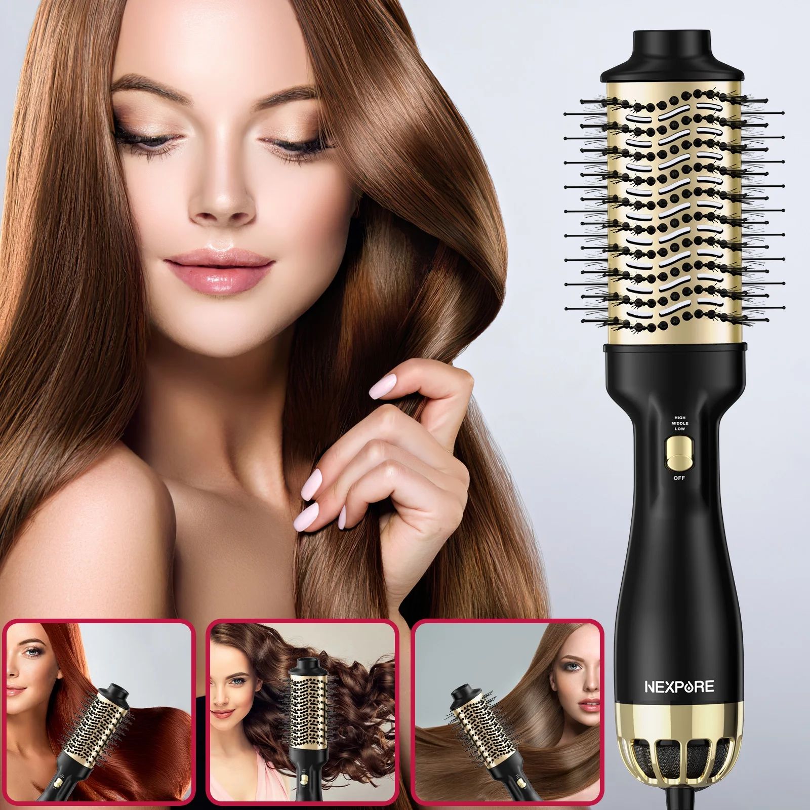 NEXPURE Hair Dryer Brush,Upgraded 4 in 1 Hair Dryer Brush Blow Dryer Brush in One with Negative I... | Walmart (US)