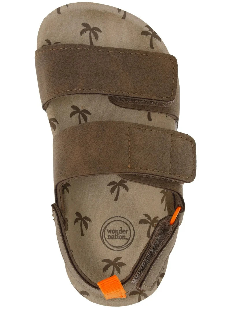 Wonder Nation Toddler Boys Two Strap Footbed Sandals | Walmart (US)