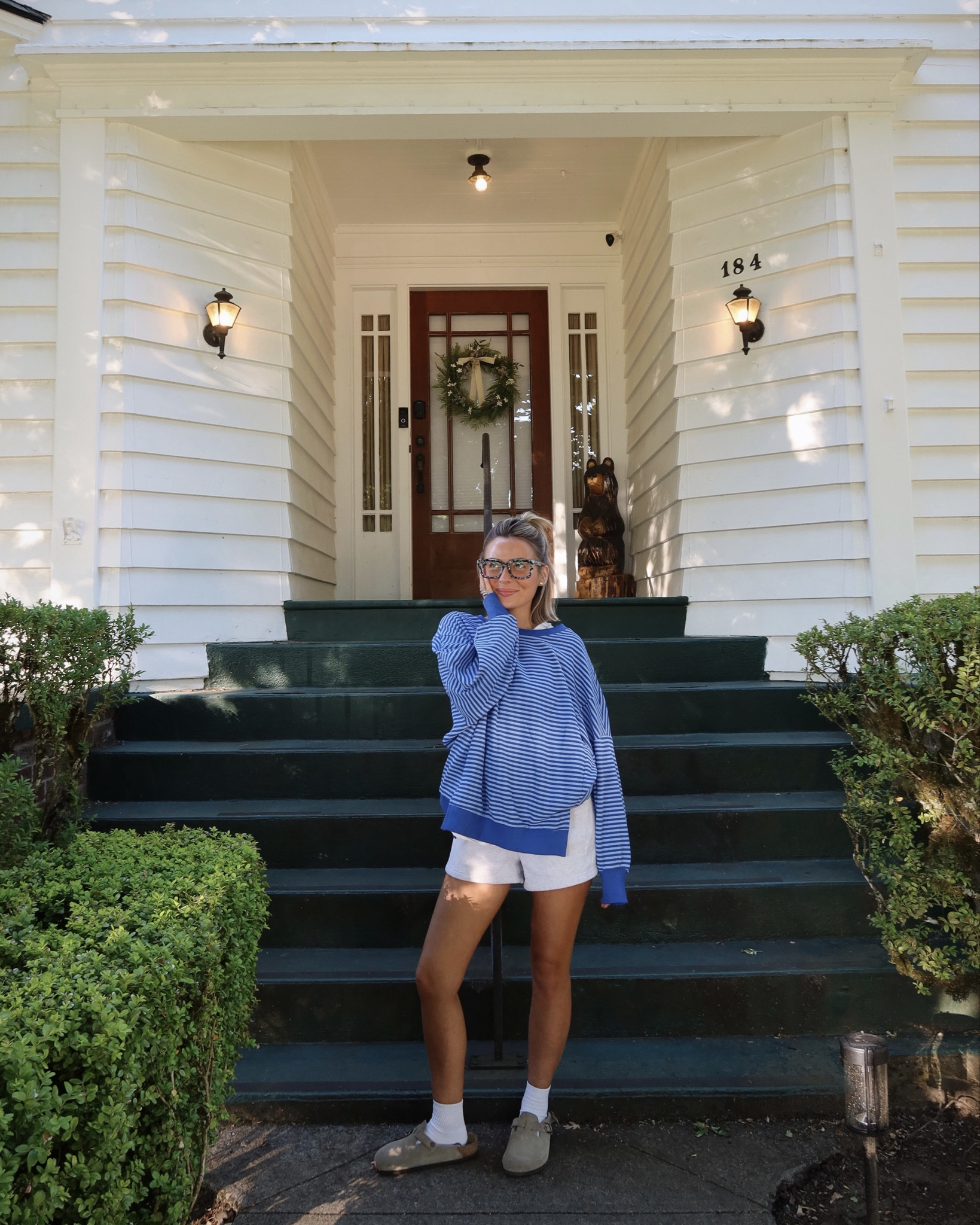 Much requested twilight house outfit links 🏡 I’m wearing small in the white tee (runs big), large in the sweatshirt & small in the shorts! 

#LTKSummerEdit #LTKStyleTip #LTKFindsUnder50