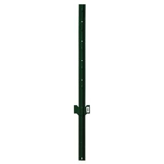 1-3/10 in. x 1-3/10 in. x 5 ft. 14-Gauge Powder Coated Steel Fence U-Post with Anchor Plate | The Home Depot