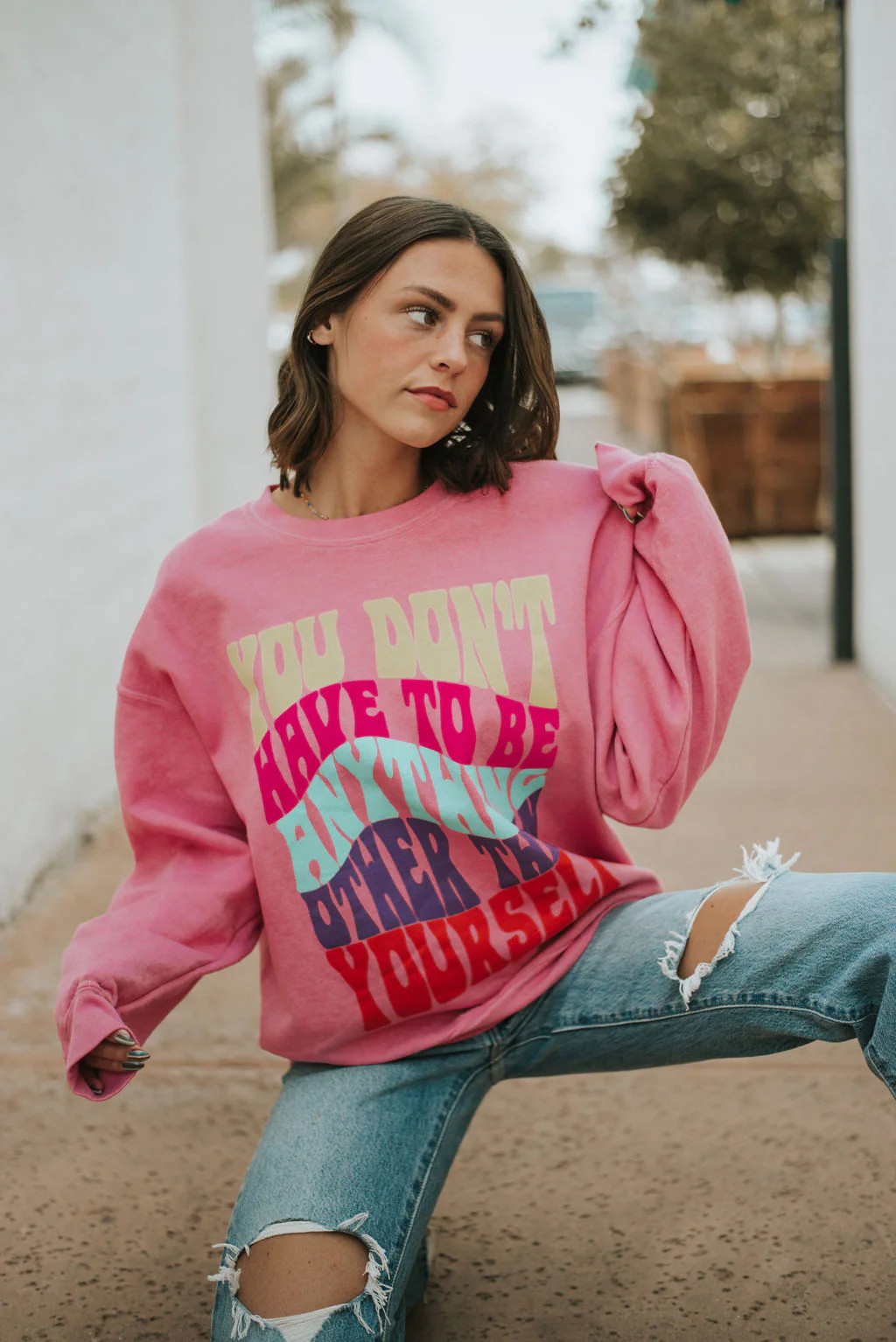 Be You Sweatshirt-Pink | Love Olive Co