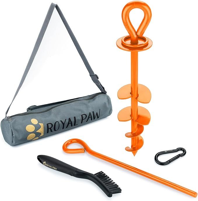 ROYAL PAW Dog Tie Out Stake - Heavy Duty Dog Stake for Large Dogs up to 210 lbs, Dog Stakes for O... | Amazon (US)