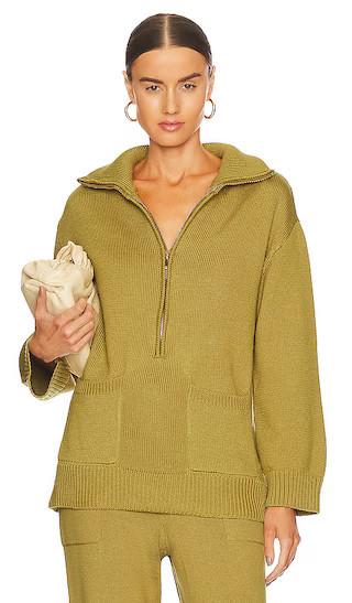 Domani Oversized Half Zip Sweater in Chartreuse | Revolve Clothing (Global)