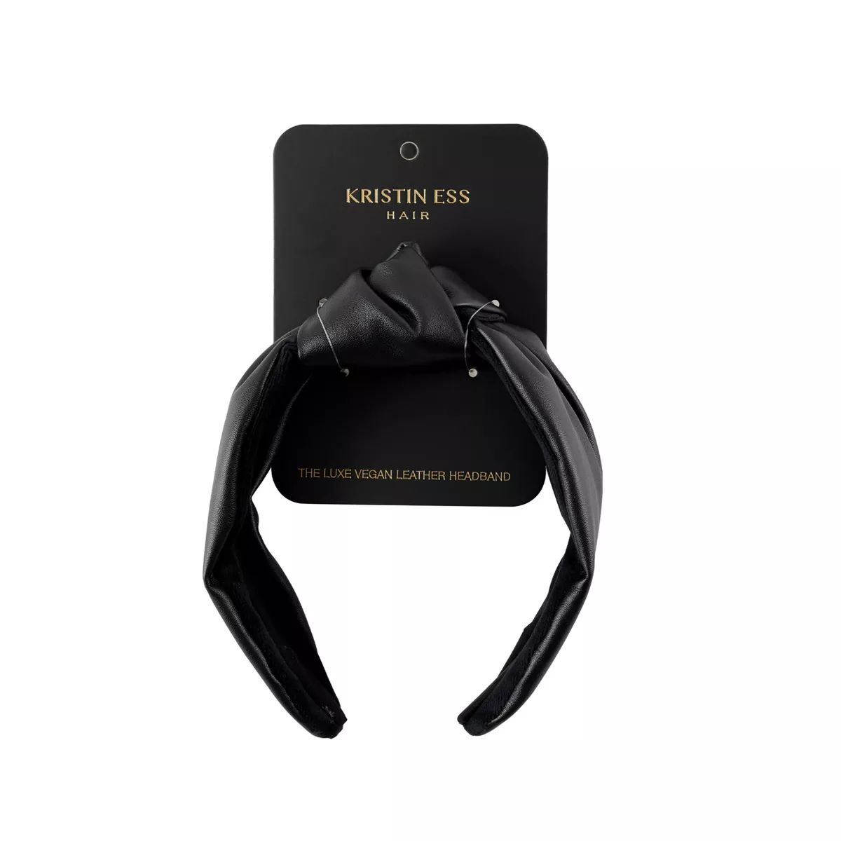 Kristin Ess The Luxe Vegan Leather Headband - Black | Target