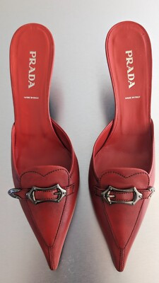 NEW Vintage Prada mules in the mandarino color with a stylish buckle- Size: 40  | eBay | eBay US
